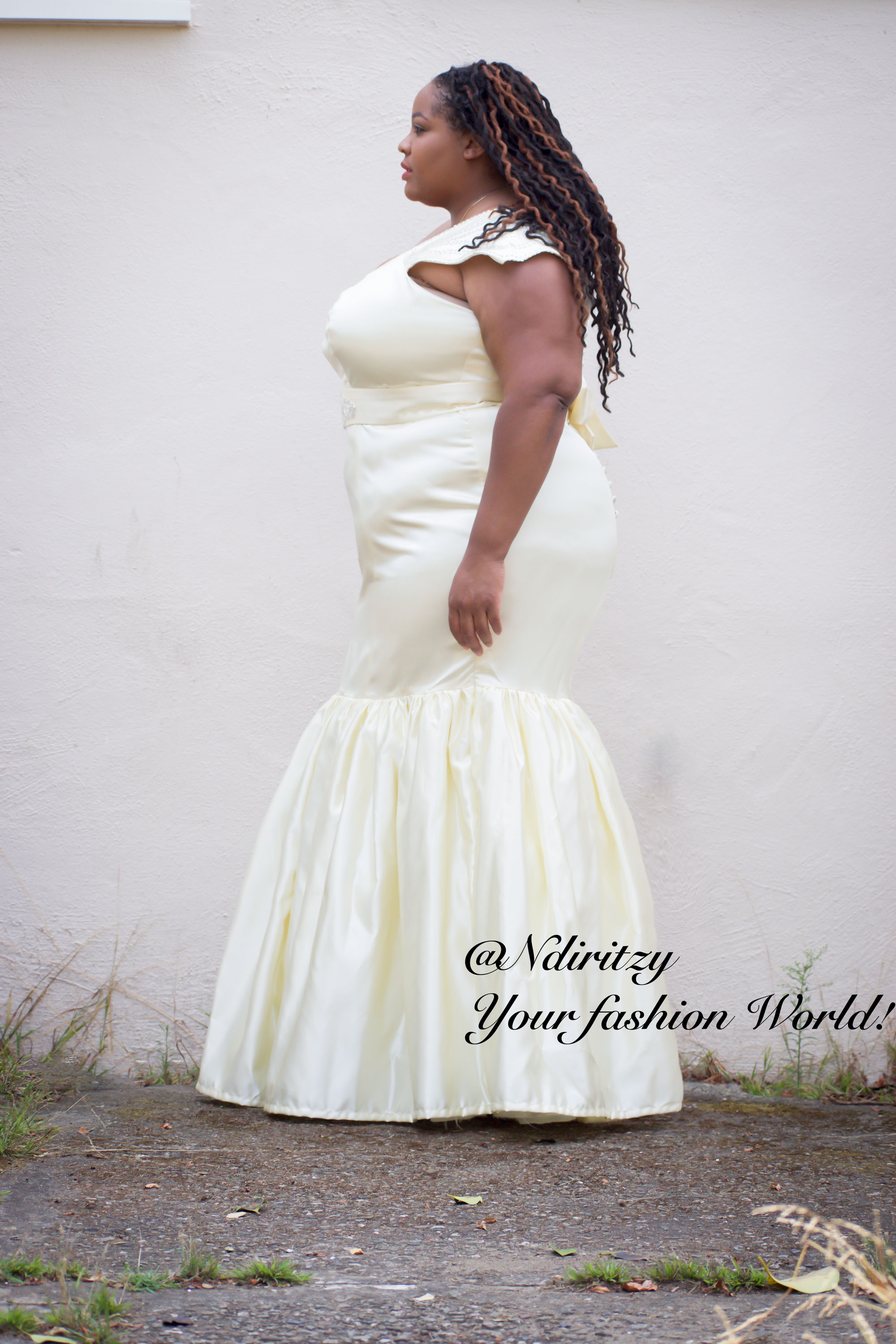 off white side view plus size wedding dress